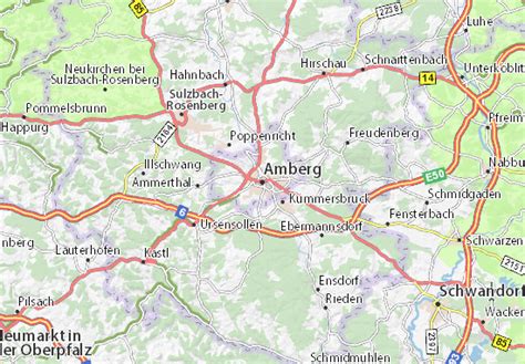 Map of Amberg - Michelin Amberg map - ViaMichelin