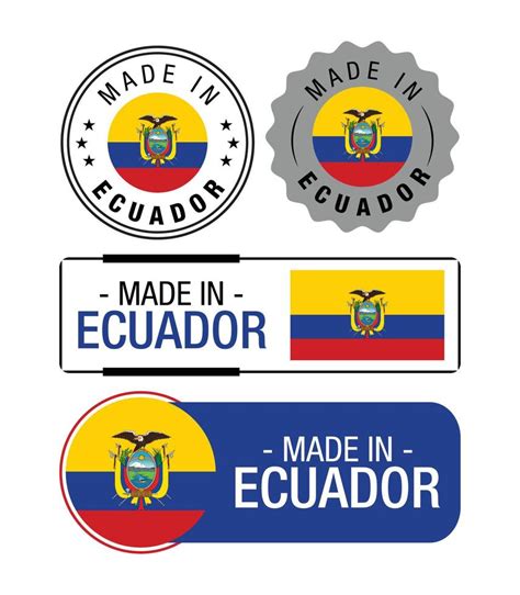 Set of Made in Ecuador labels, logo, Ecuador flag, Ecuador Product Emblem 13338003 Vector Art at ...