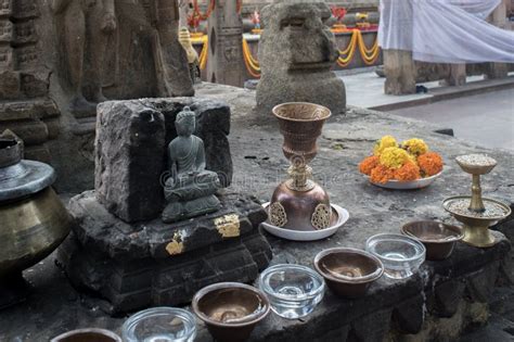 Rituals in Tibetan Mythology at Maha Bodhi Complex Stock Photo - Image ...