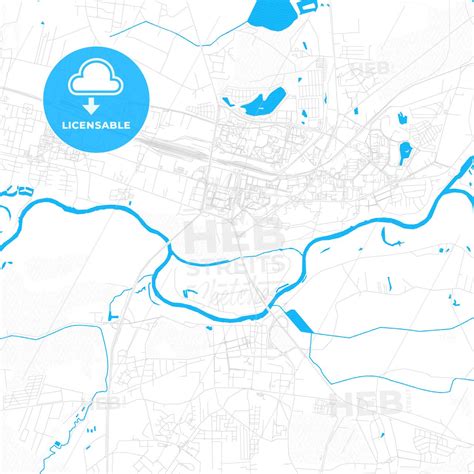 Konin, Poland PDF vector map with water in focus - HEBSTREITS Sketches | Map vector, Map ...