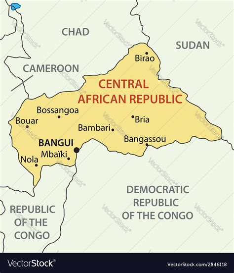 Central african republic - map Royalty Free Vector Image