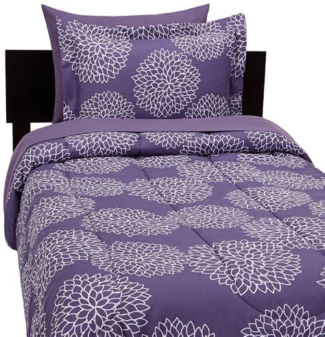 Amazon Basics Lightweight Microfiber Bed-in-a-Bag Comforter 5-Piece Bedding Set, Twin/Twin XL ...