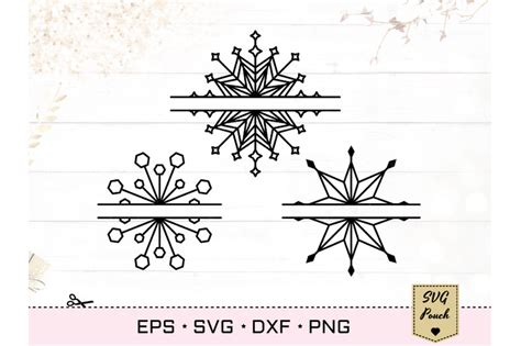 Snowflake Split Monogram svg By SVGPouch | TheHungryJPEG