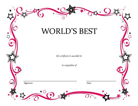 Free Printable Blank Certificate Templates