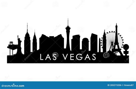 Las Vegas Skyline Silhouette. Stock Vector - Illustration of casino, banner: 205273206