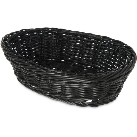 655003 - Woven Baskets Oval Basket Small 9" - Black | Carlisle ...