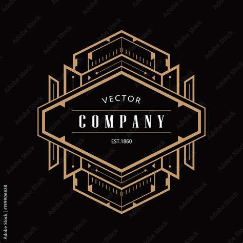 vintage badge art deco logo design vector illustration Stock Vector | Adobe Stock