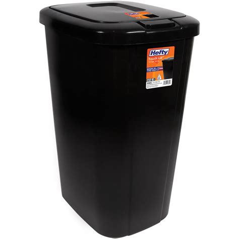 Hefty Touch-Lid 13.3-Gallon Trash Can, Black - Walmart.com - Walmart.com