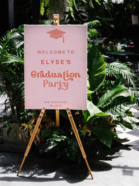 Retro Graduation Party Welcome Sign Printable, Editable Welcome, Grad ...