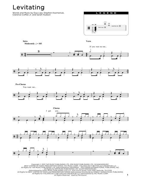 Dua Lipa "Levitating" Sheet Music | Download Printable Pop PDF Score ...