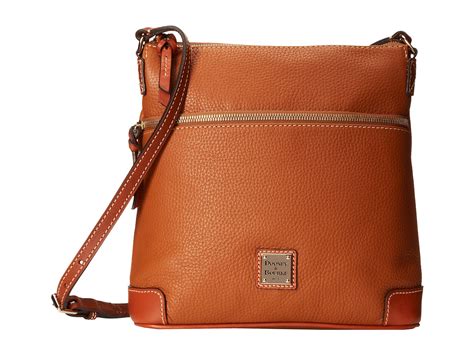 Dooney & bourke Pebble Leather Crossbody in Brown (Caramel w/ Tan Trim ...