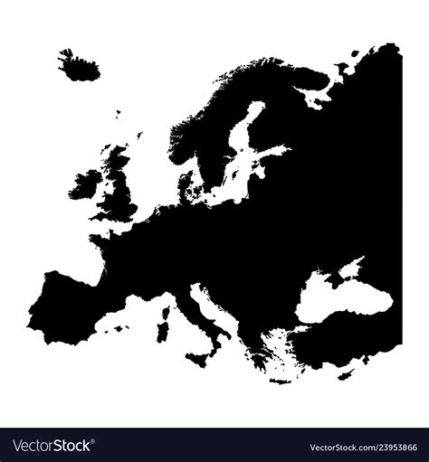 Map of europe silhouette design isolate on white Vector Image