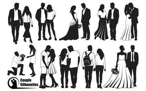 Romantic Couple Silhouettes Vector art 33047543 Vector Art at Vecteezy