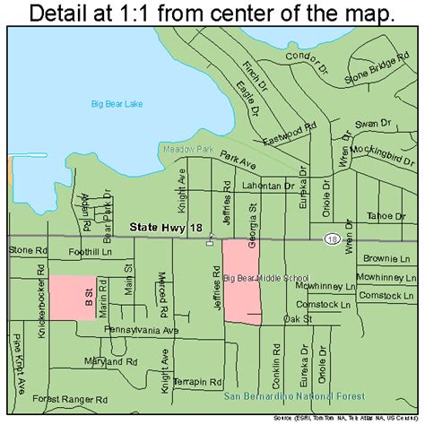 Big Bear Lake California Street Map 0606434