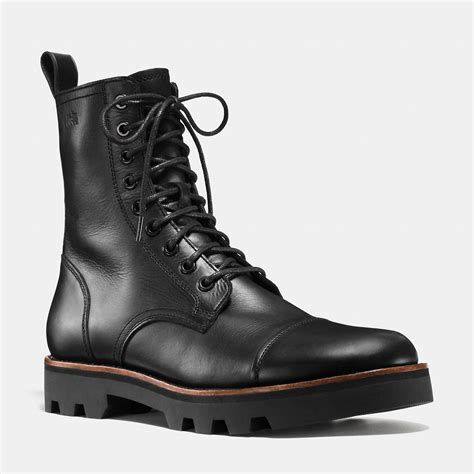 Coach Tompkins Combat Boot in Black for Men | Lyst