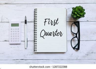 Top View Calculatorglassespenplant Notebook Written First Stock Photo 1287222388 | Shutterstock