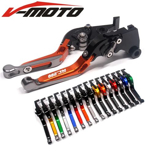 8 Colors Orange+Black Motorcycle CNC Accessories Adjustable Extendab Brake Clutch Levers For KTM ...