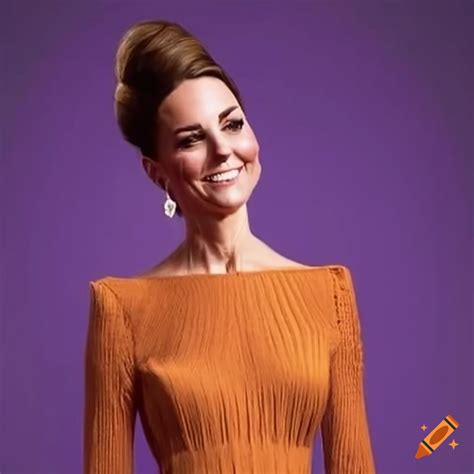Kate middleton with a stylish orange blouse