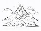 Mountain Coloring Fun  Page sketch template