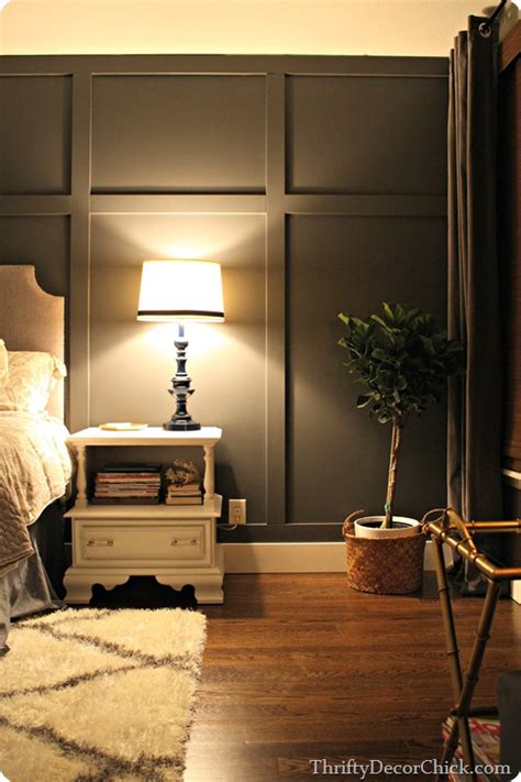 Dark gray accent wall from Thrifty Decor Chick