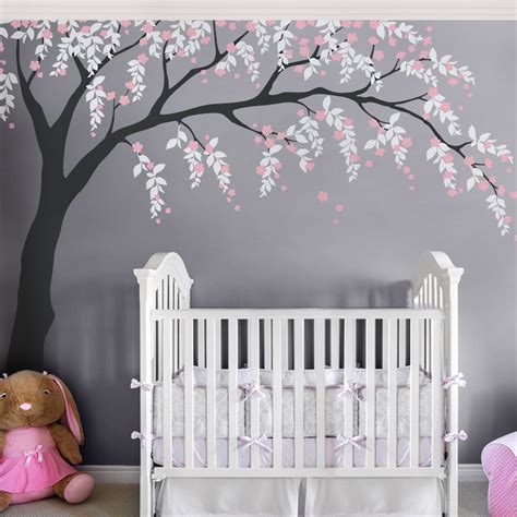 Weeping Willow Tree Decal with Cherry Blossoms - Scheme B - Walmart.com