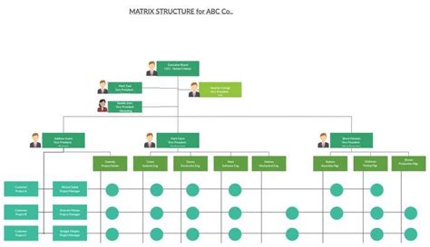 Matrix Organization Structure Template | Creately Organizational Chart ...