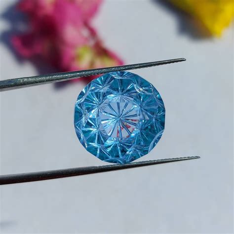 Beautiful Natural Blue Topaz Fantasy Cut/ Precision Cut for - Etsy