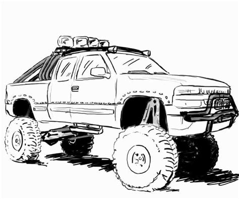 Squatted Truck Coloring Pages