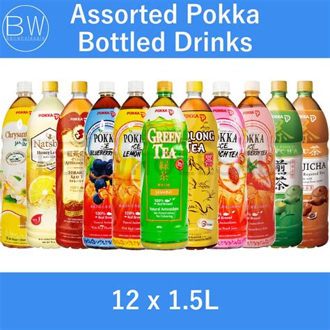 POKKA Bottled Drinks (12 bottles x 1.5L) Jasmine Green Tea/Ice Lemon Tea/Ice Peach Tea/OolongTea ...