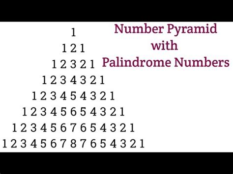 Number Pyramid Using Palindrome Numbers | Number Patterns | Number Chart for Maths Exhibition ...