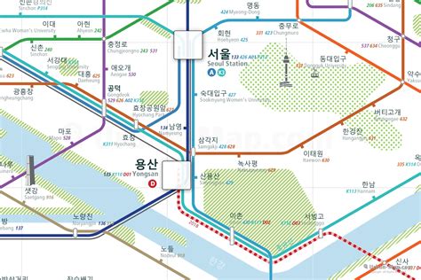 Seoul Rail Map - City train route map, your offline travel guide