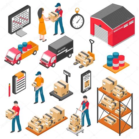 Logistics isometric icons | Logistics And Delivery Isometric Icons Set — Stock Vector ...