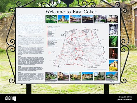 Map and information panel about the village of East Coker, Somerset, England UK Stock Photo - Alamy