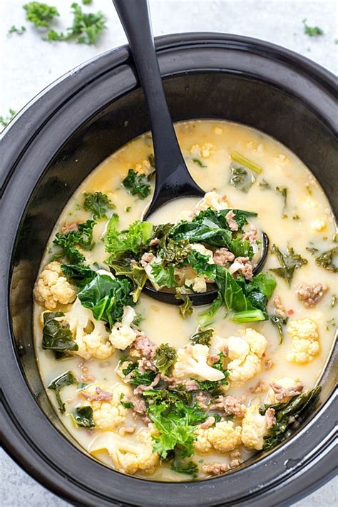 Slow Cooker Low Carb Zuppa Toscana Soup (Keto-Friendly) - Gal on a Mission