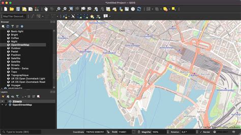 QGIS maps via plugin with OpenStreetMap, satellite, and terrain basemaps | MapTiler