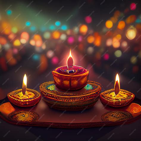 Premium Photo | Happy diwali indian festival background with candles diwali day happy diwali day