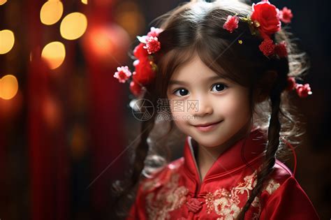 可爱的中国小女孩在田园风光中高清图片下载-正版图片600587373-摄图网