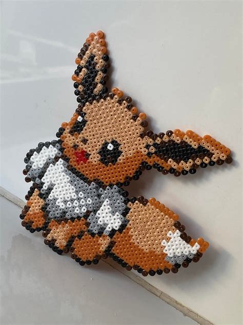 Eevee Pokemon Mini Hama Bead wall art/magnet | Etsy