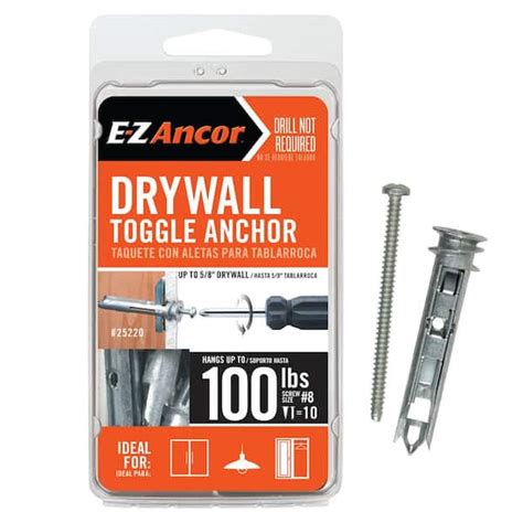 E-Z Ancor Toggle Lock 100 lbs. Drywall Anchors (10-Pack) 25220 - The ...