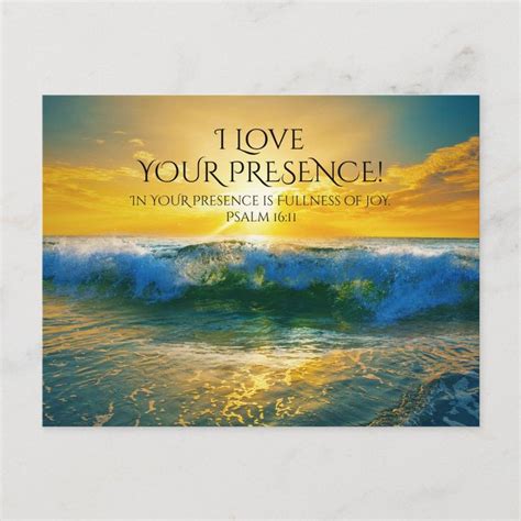 I Love Your Presence, Psalm 16:11 Custom Ocean Postcard | Zazzle ...