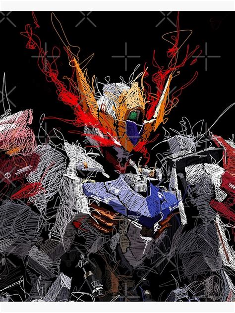 "Gundam Barbatos Lupus Rex Head scribble style" Poster by ScribblePrint ...