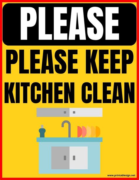 Please Keep Kitchen Clean Sign | FREE Download | Clean kitchen, Kitchen ...