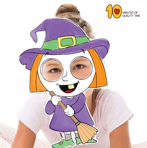 Printable Halloween Witch Mask – 10 Minutes of Quality Time