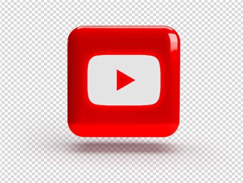 Free PSD | 3D Square with YouTube Logo