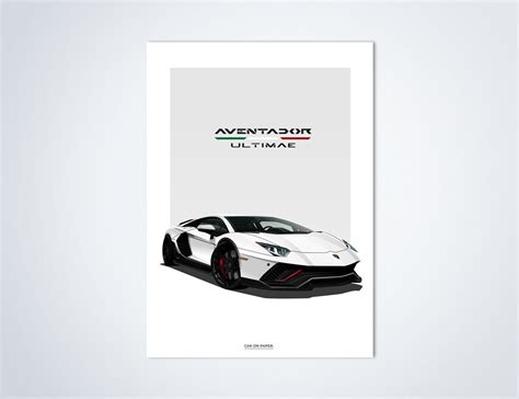 Lamborghini Aventador Supercar Poster Lamborghini Picture Lamborghini Art 50 X 70 Cm 24 X 28 Car ...