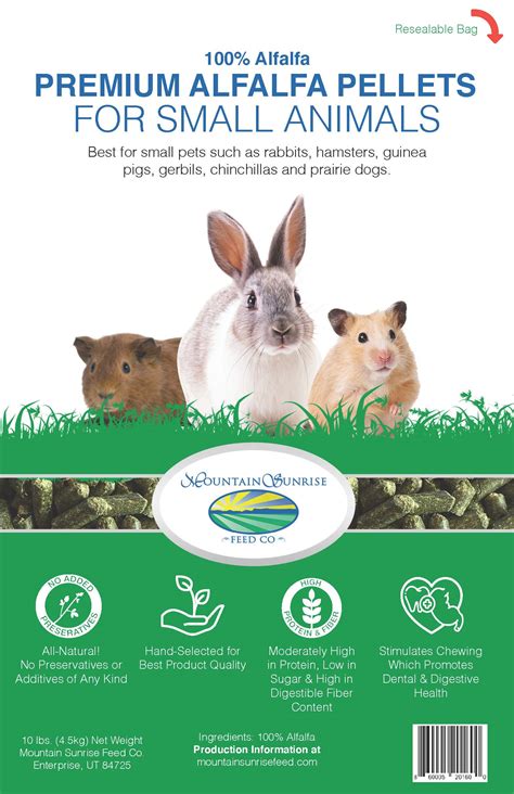 Premium Alfalfa Pellets for Small Animals – Mountain Sunrise Feed