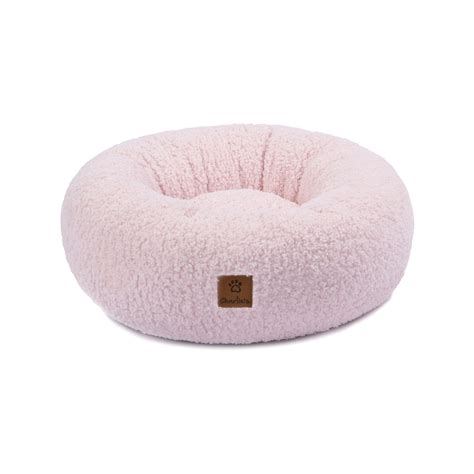 Charlie's Boucle Style Calming Donut Dog Bed Pink Small - Bunnings Australia