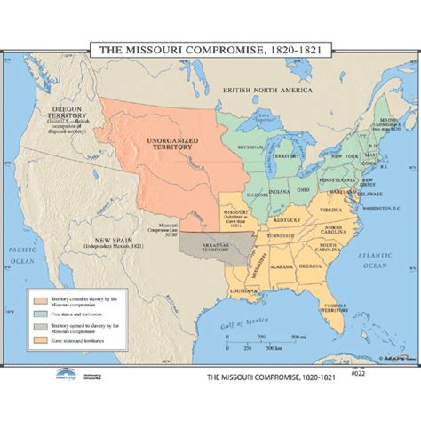 History Maps for Classroom - History Map #022 The Missouri Compromise ...