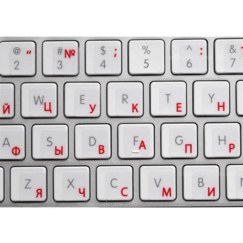 RUSSIAN KEYBOARD STICKERS TRANSPARENT RED LETTERS | Online-Welcome.com