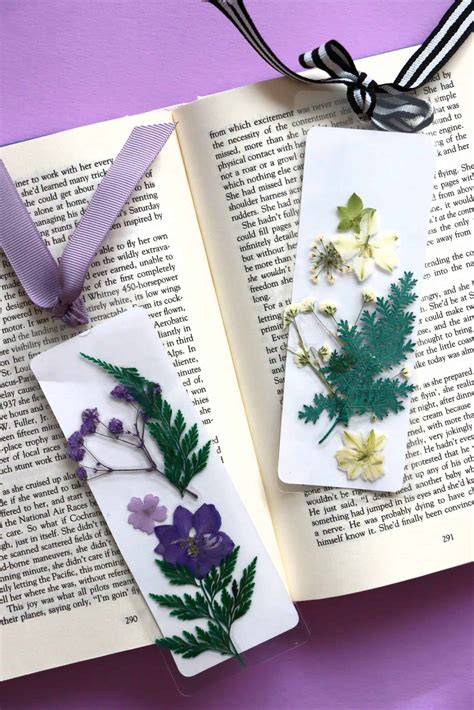 Pressed Flowers Bookmarks - A girl and a glue gun